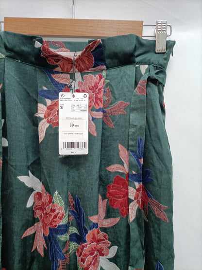 MANGO. Pantalón Palazzo flores T.s