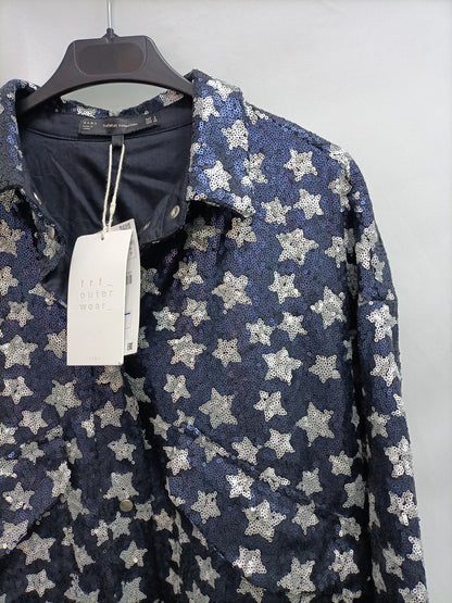 ZARA. Cazadora lentejuelas estrellas T.s