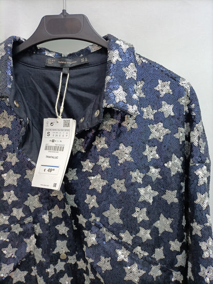 ZARA. Cazadora lentejuelas estrellas T.s