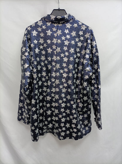 ZARA. Cazadora lentejuelas estrellas T.s