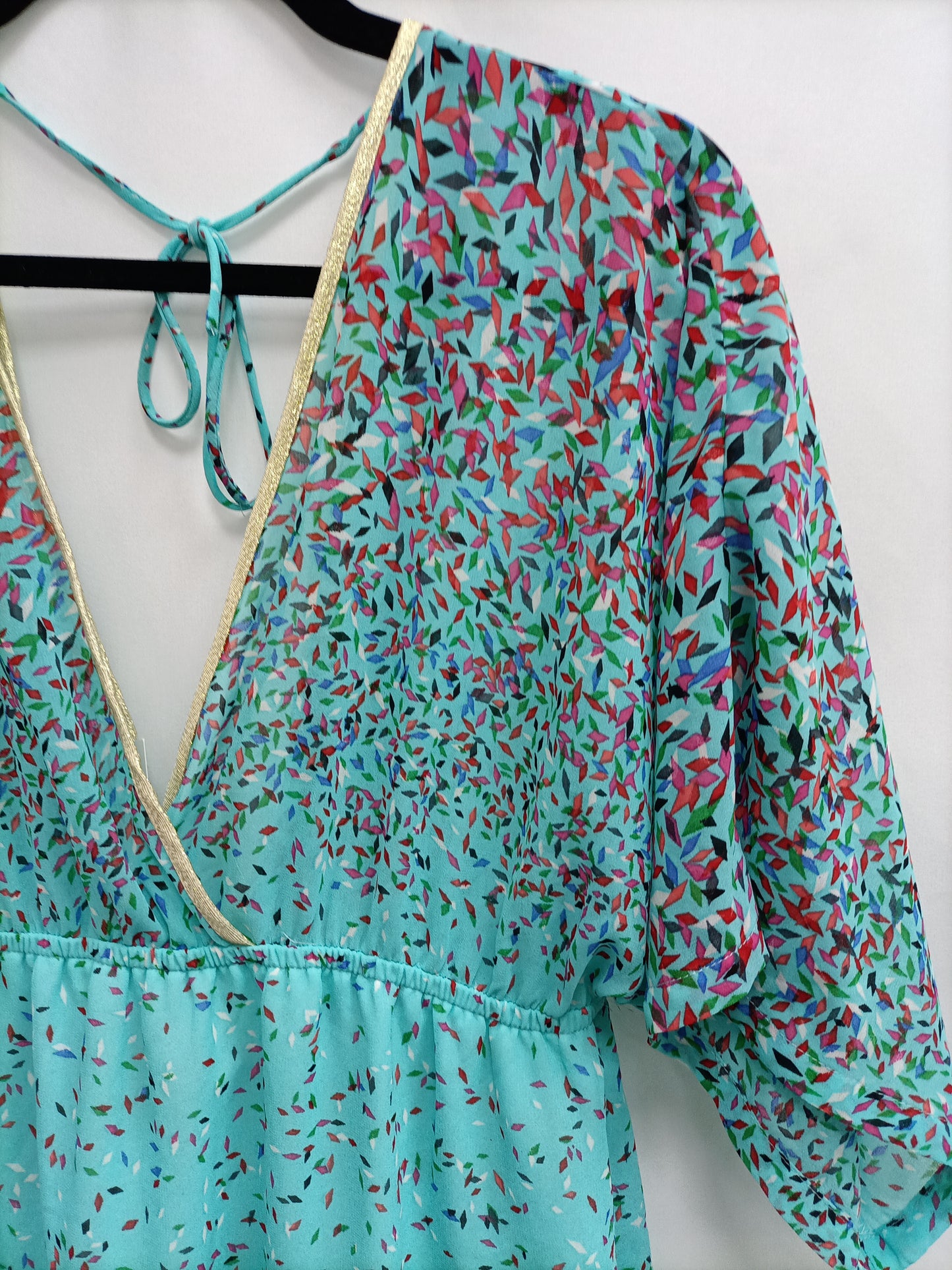 GOLD& SILVER. Vestido largo turquesa T.2(m)