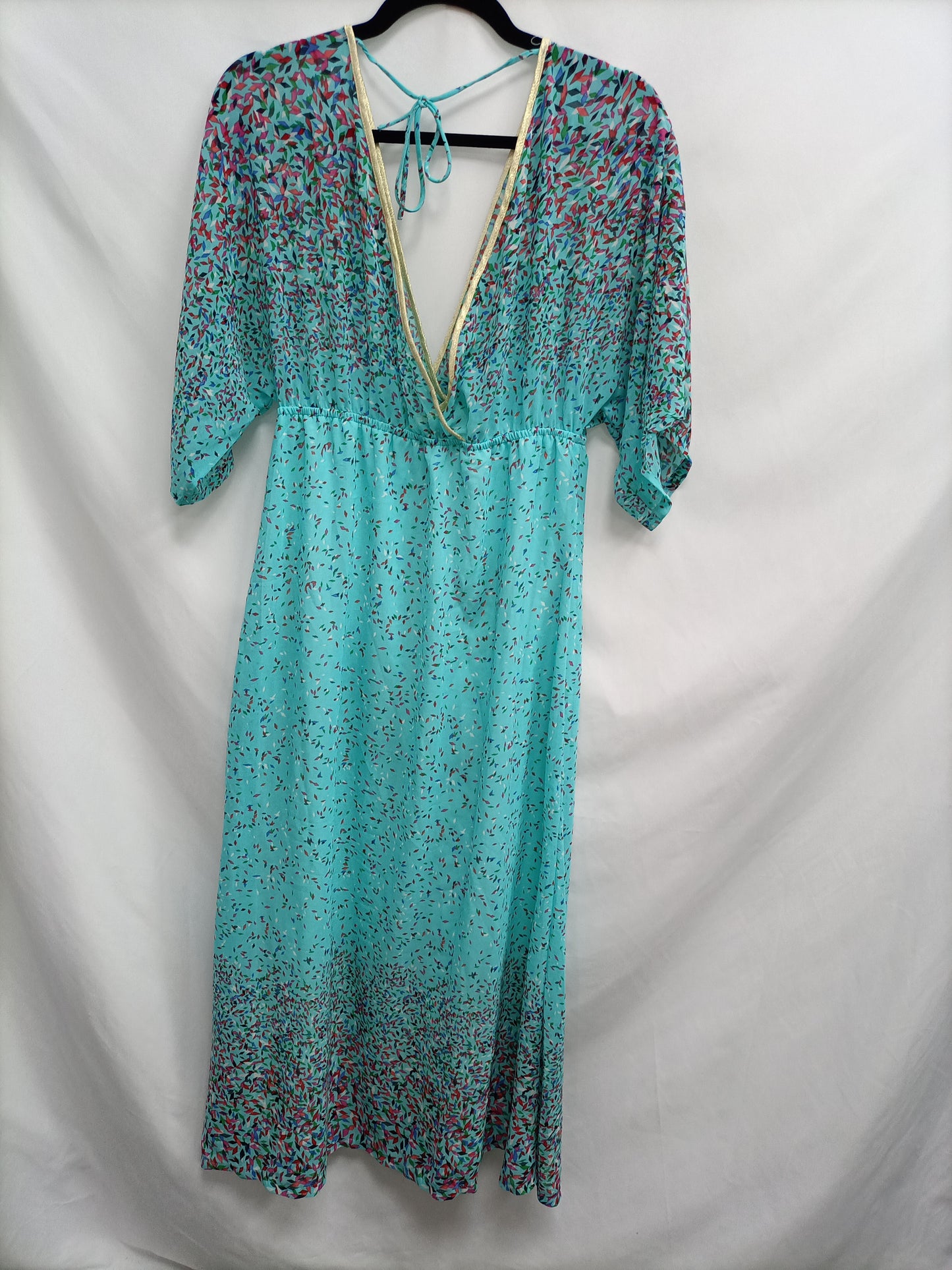 GOLD& SILVER. Vestido largo turquesa T.2(m)