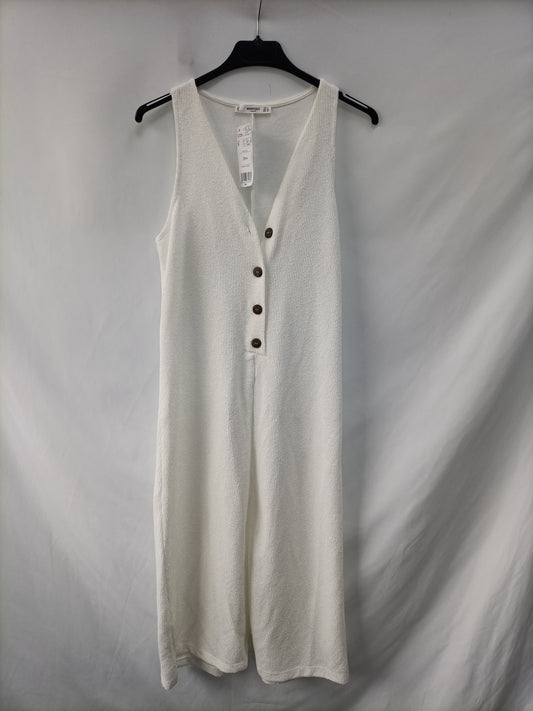 MANGO. Vestido midi blanco T.s