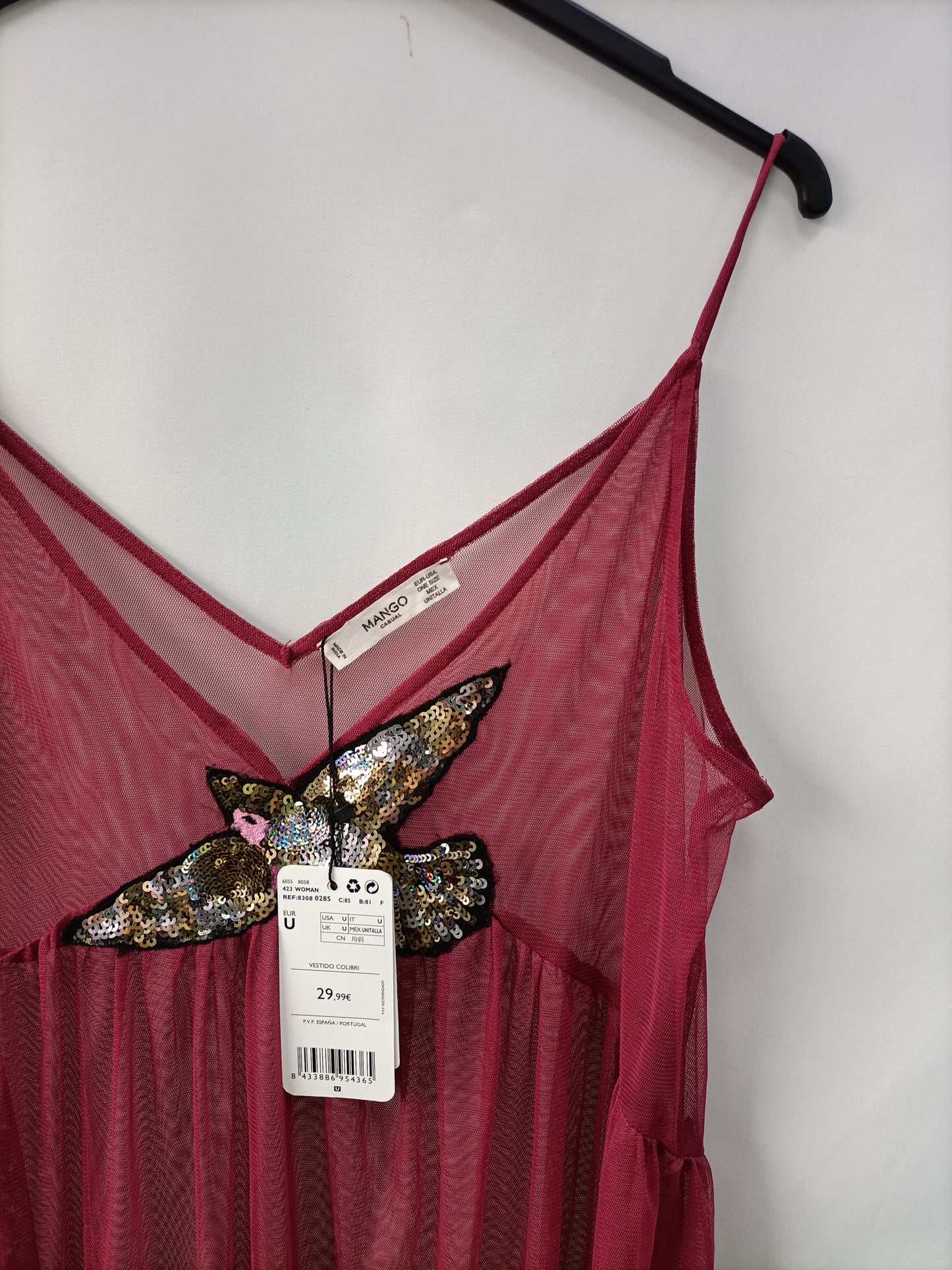 MANGO. Vestido rosa tull Tu(m)