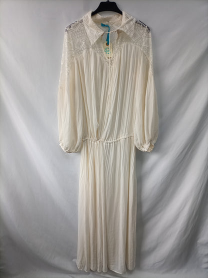 OTRAS. Vestido largo plisado T.u(m/l)