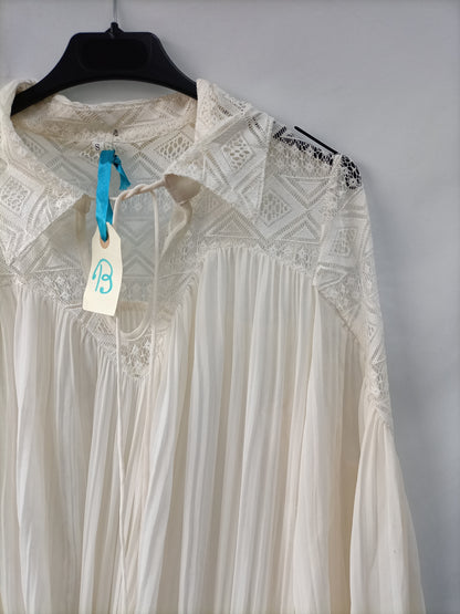 OTRAS. Vestido largo plisado T.u(m/l)