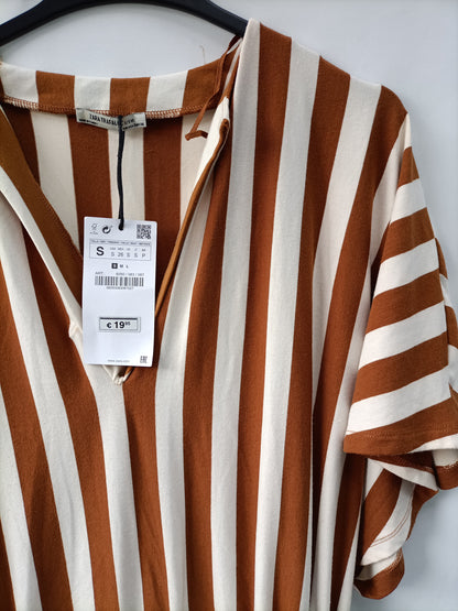 ZARA. Vestido midi rayas T.s