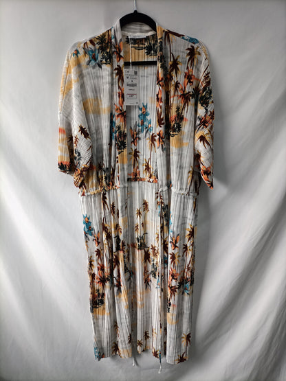 ZARA. White palm tree kimono Tm