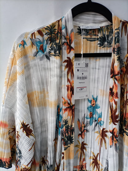 ZARA. White palm tree kimono Tm