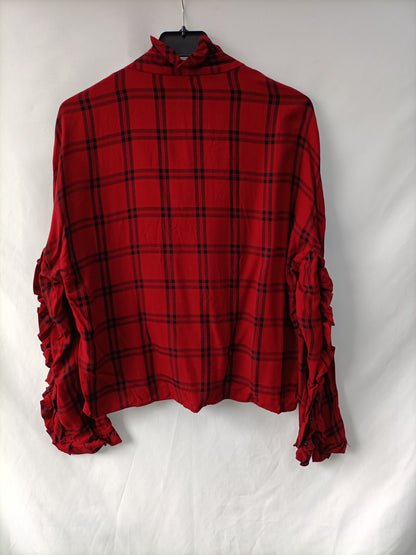 MarketZARA. Camisa roja cuadros T.xs