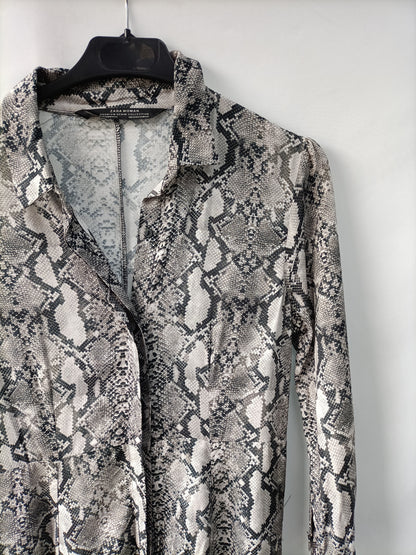 ZARA. Vestido largo animal print   T.xs