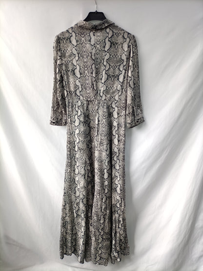 ZARA. Vestido largo animal print   T.xs
