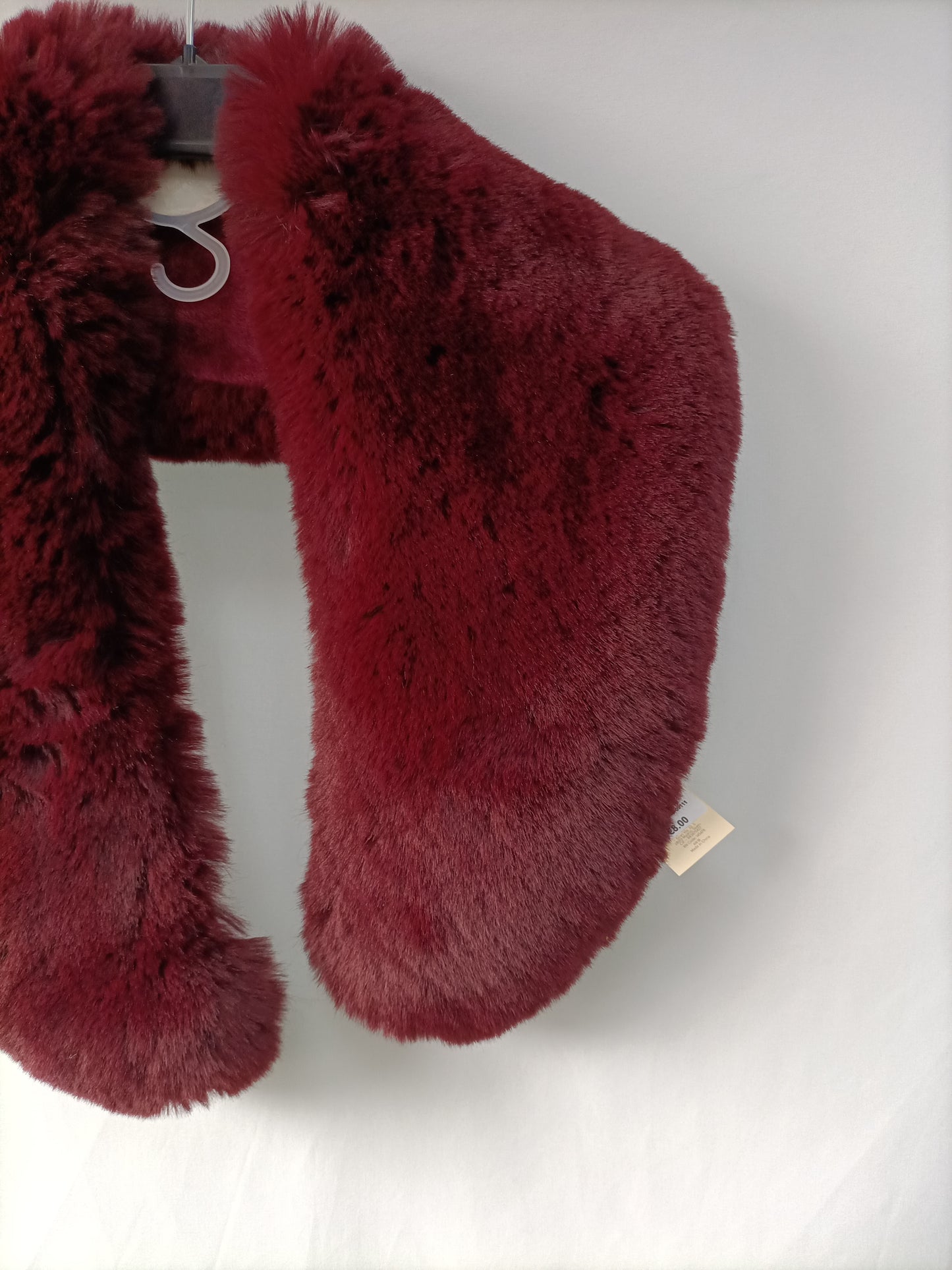 PRIMARK. Burgundy fur collar