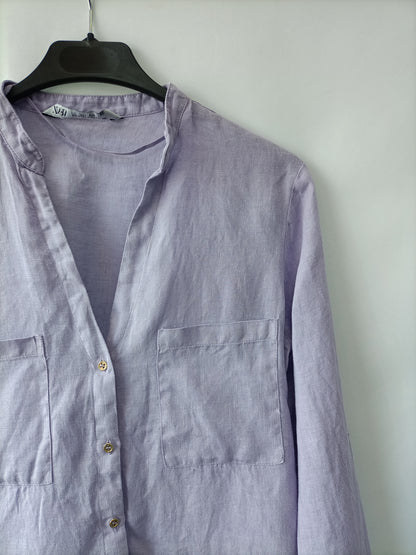 ZARA. Purple linen blouse T.xs