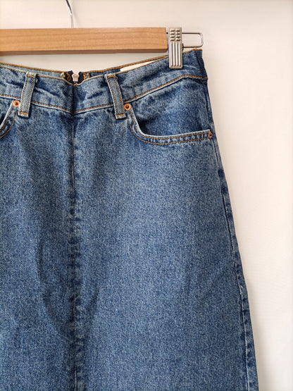 ZARA. Falda larga denim T.s