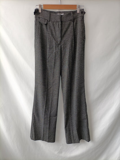 MANGO. Pantalón ancho pata de gallo T.34