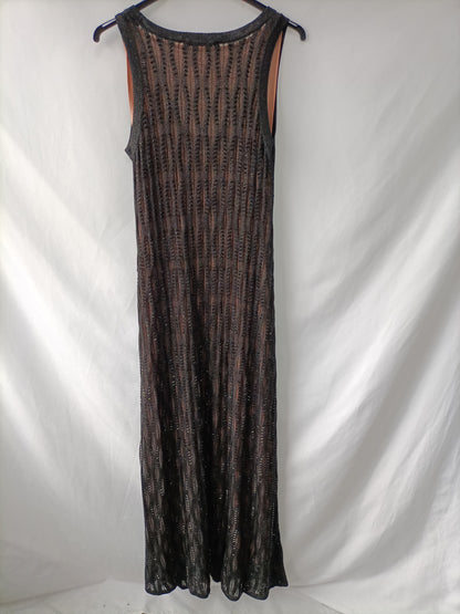 ZARA. Vestido largo pedrería T.s