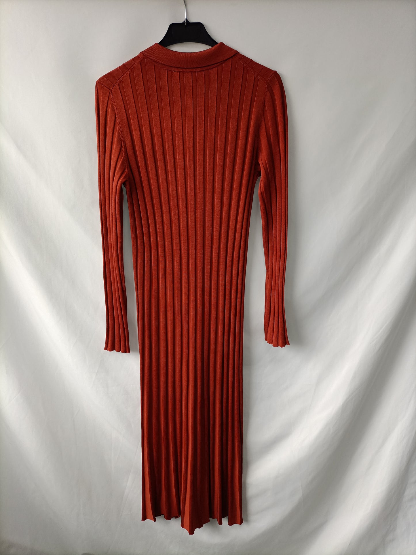 Zara Orange Ribbed Dress Zara Ribbed Midi Dress Hot Sale