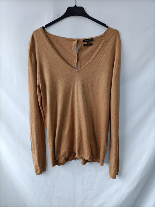 MASSIMO DUTTI. jersey fino camel T.l