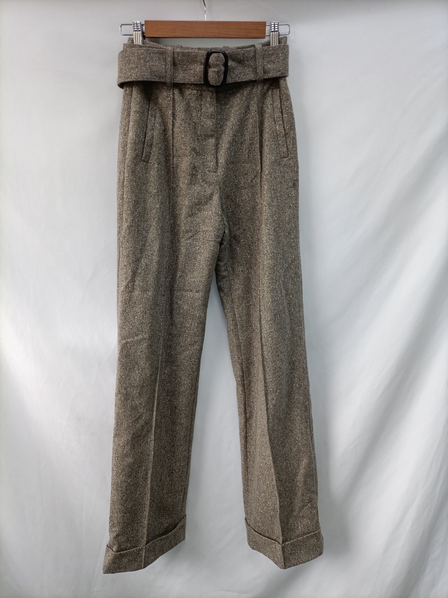 SEZANE. Pantalón ancho jaspeado T.34