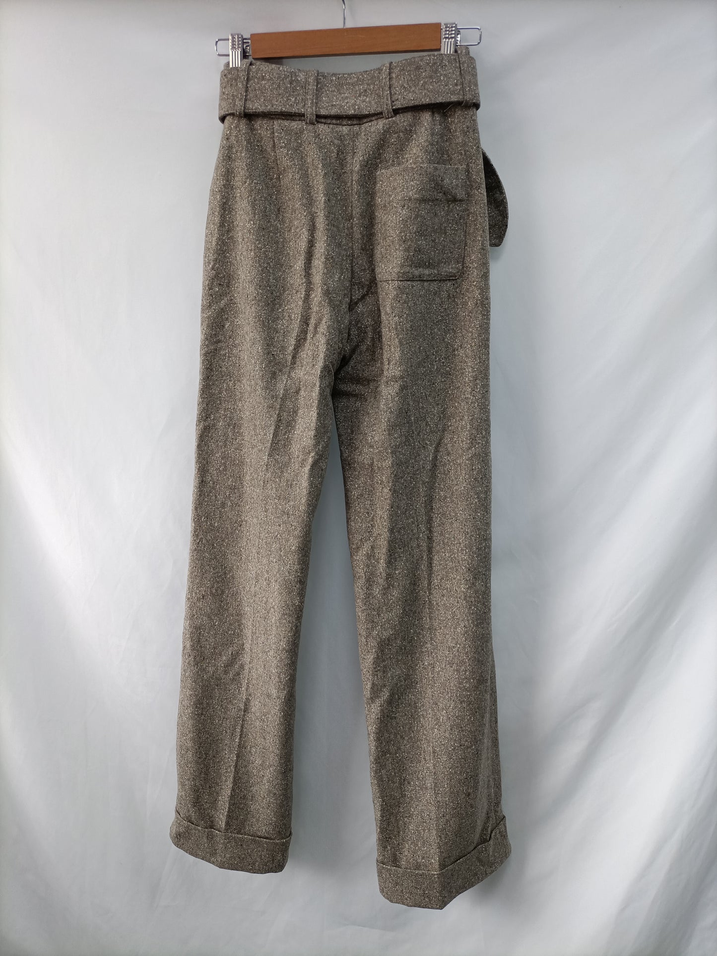 SEZANE. Pantalón ancho jaspeado T.34
