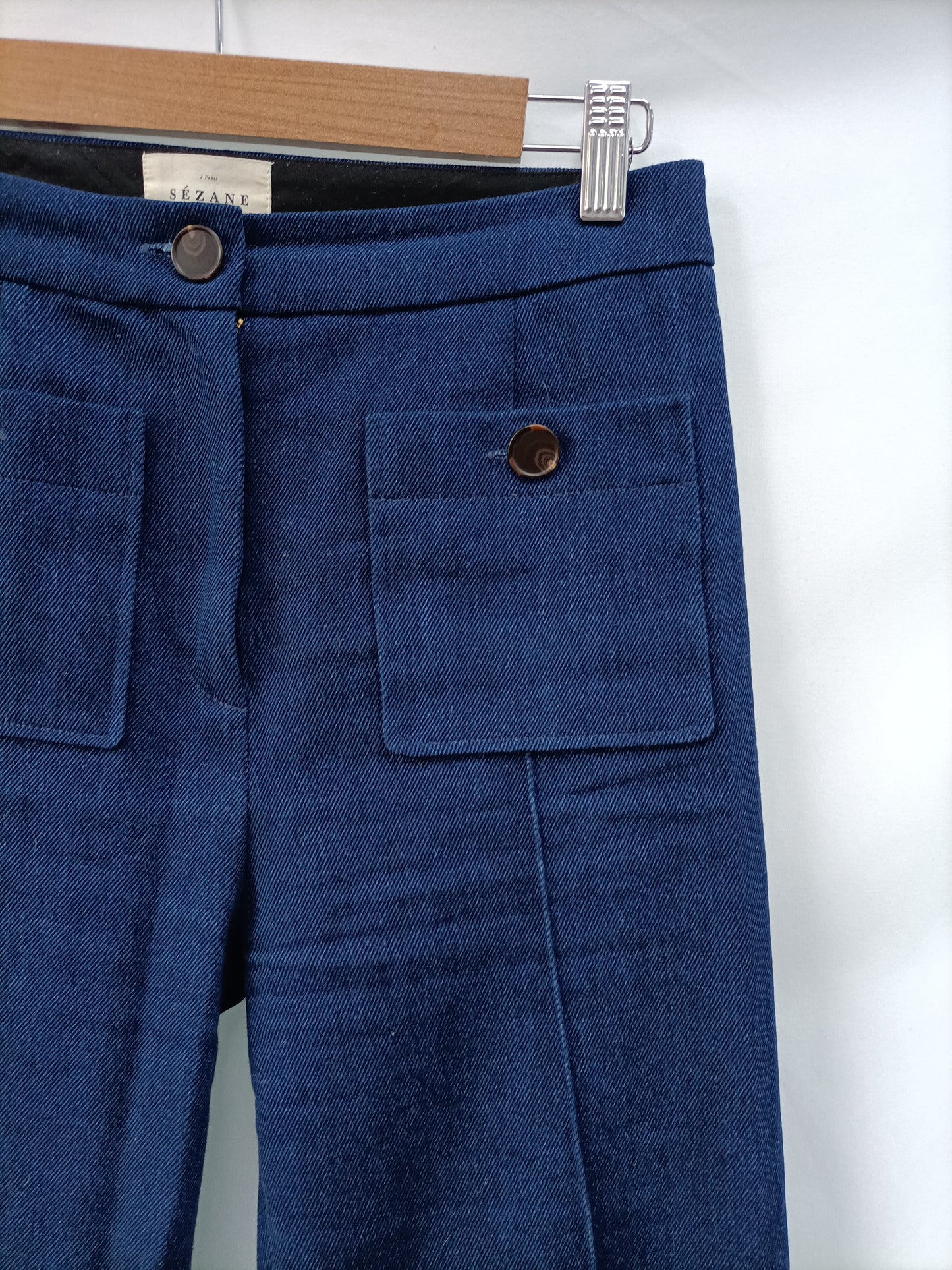 SEZANE. Pantalón ancho denim T.36