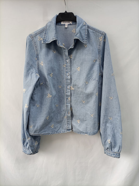 EDITED. Embroidered denim shirt T.36