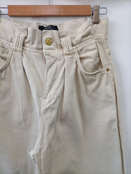 BERSHKA. Pantalón slouchy beige T.36