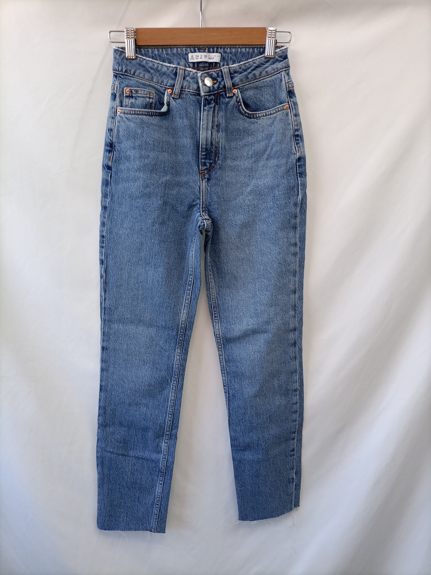 PRIMARK. Straight-leg denim trousers, size 34