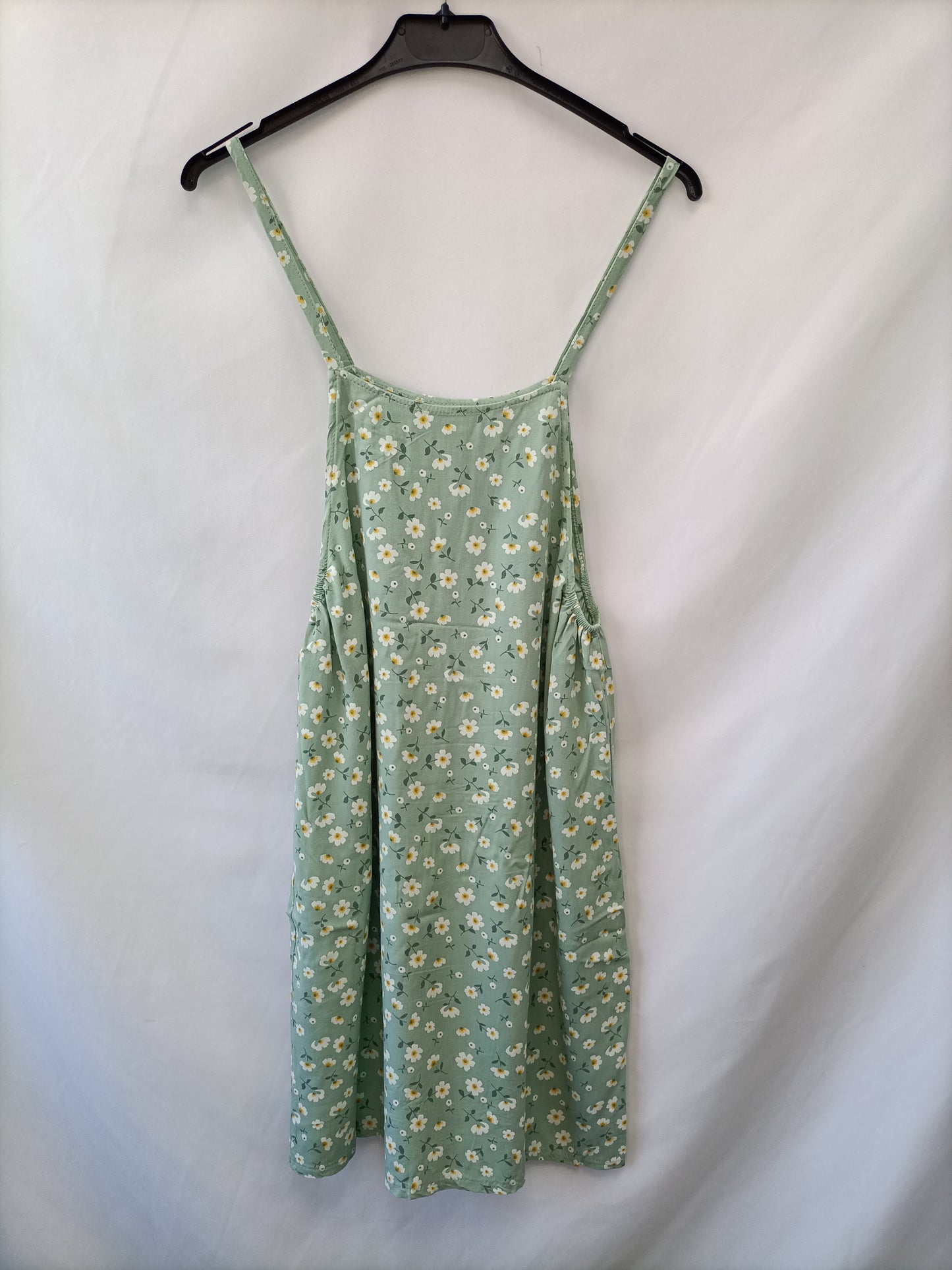 OTRAS. Vestido verde flores T.13/14(xxs)