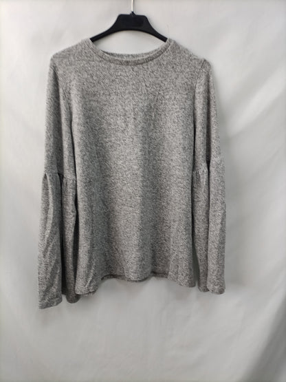 ZARA. Jersey gris jaspeado T.s