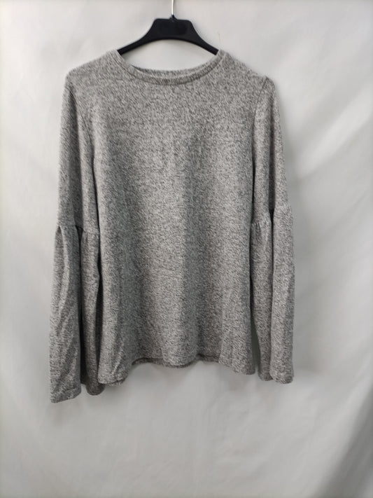 ZARA. Jersey gris jaspeado T.s