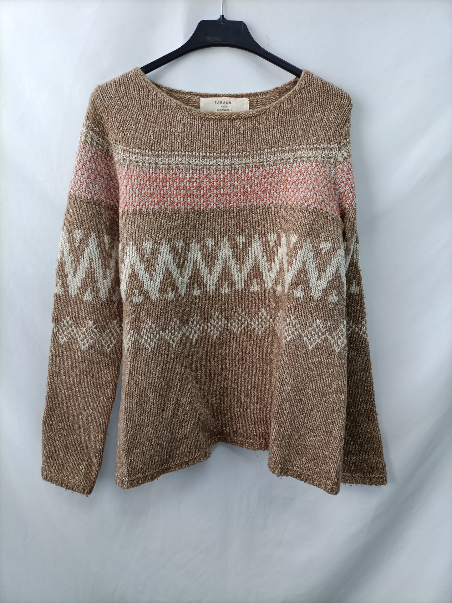 ZARA. Jersey camel jaspeado T.m