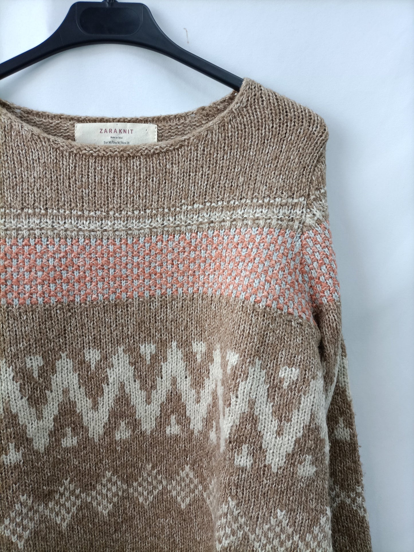 ZARA. Jersey camel jaspeado T.m