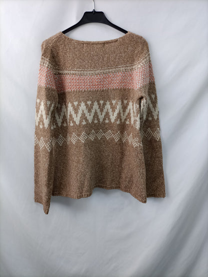ZARA. Jersey camel jaspeado T.m