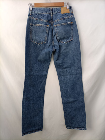 PULL&BEAR.  Pantalón ancho denim T.36