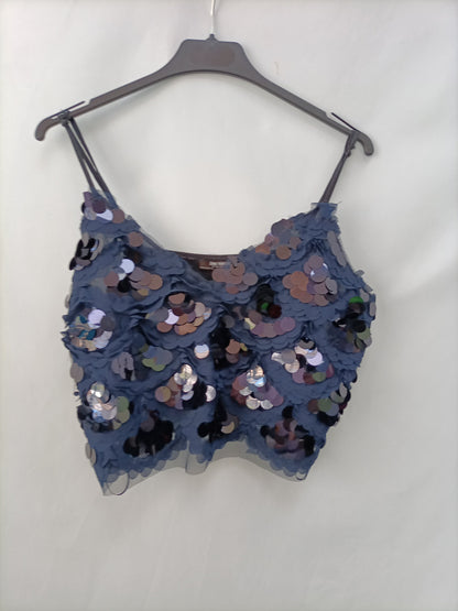 ZARA. Top lentejuelas T.l