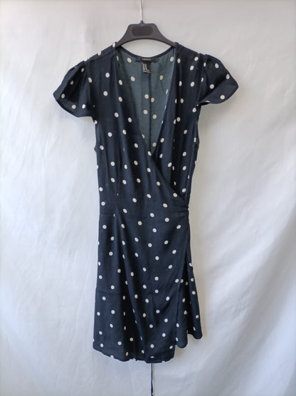 ZARA. Vestido negro lunares T.m