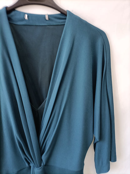 OTRAS. Vestido azul verdoso elástico Tu(m)
