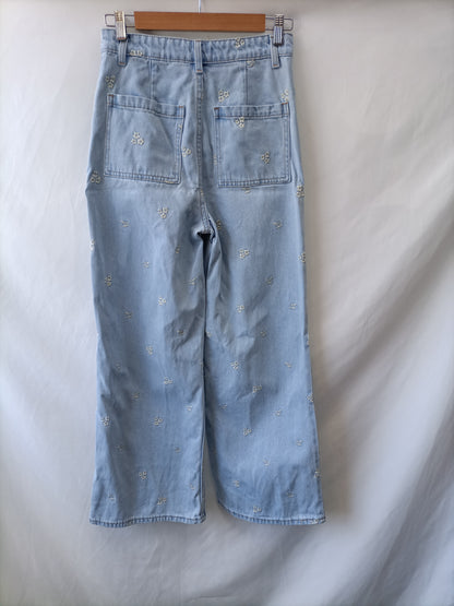 EDITED. Embroidered denim trousers size 34