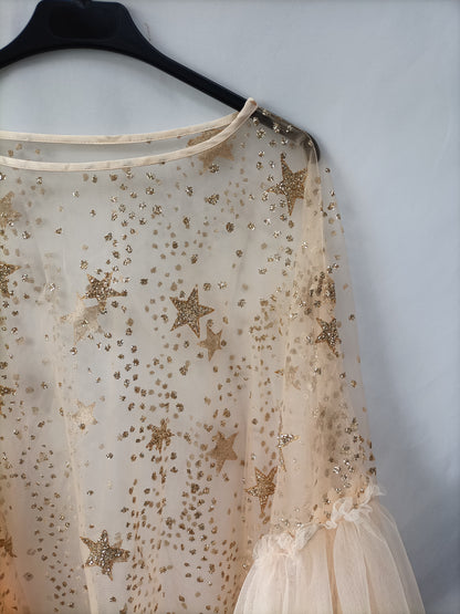 DROLIO.Vestido tull transparente lentejuelas TU(s/m/l)