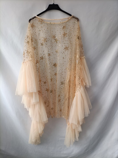 DROLIO.Vestido tull transparente lentejuelas TU(s/m/l)