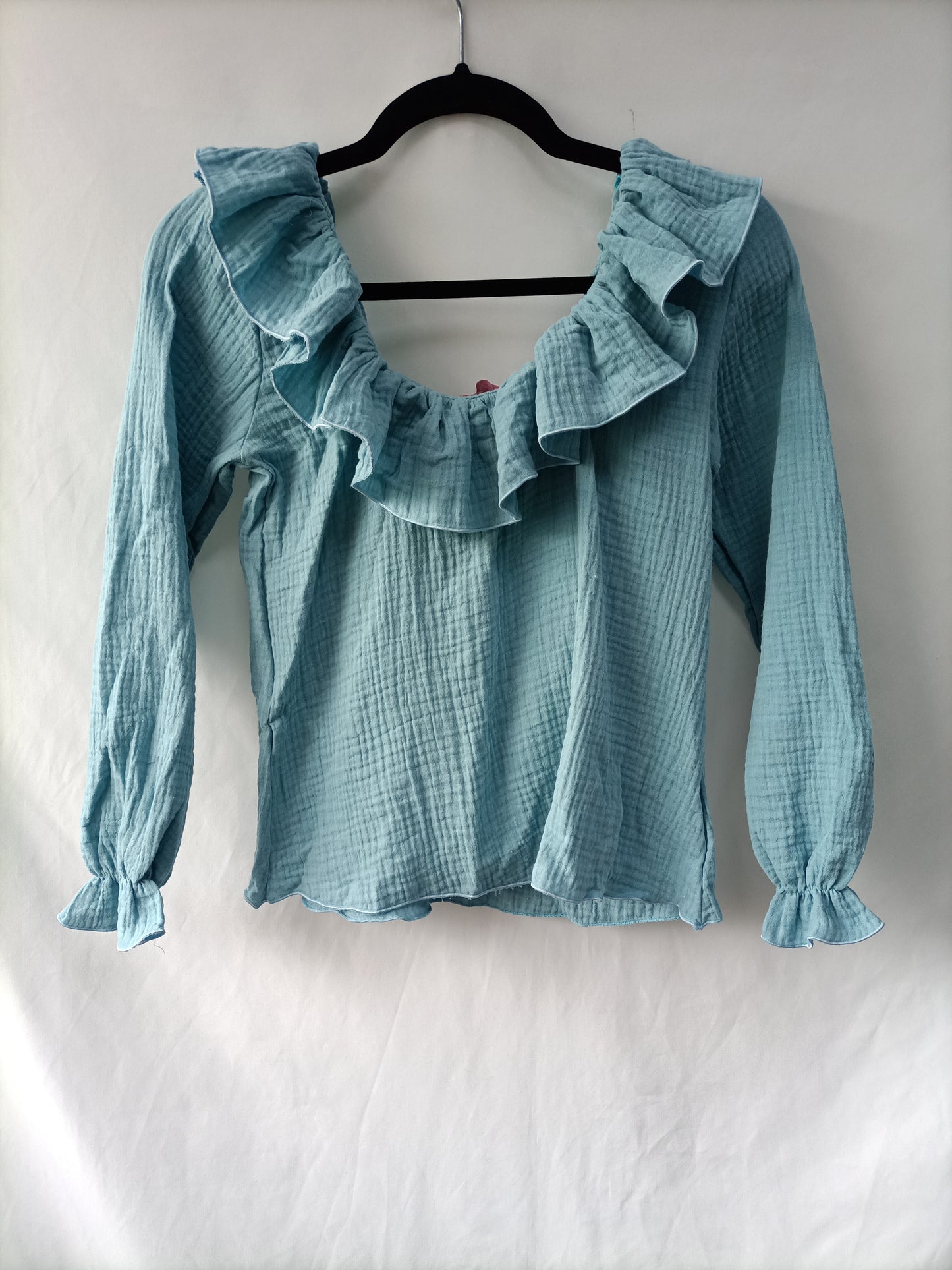 LOVELY BOLITA.Top azul textura T.S