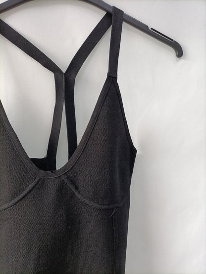 ZARA. Black stretch knit top TM