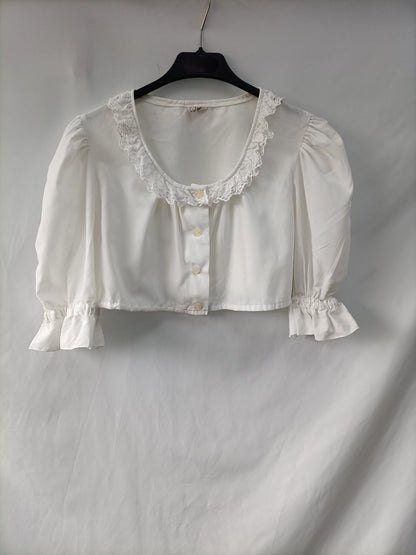 OTHERS.White crop puffed blouse Ts