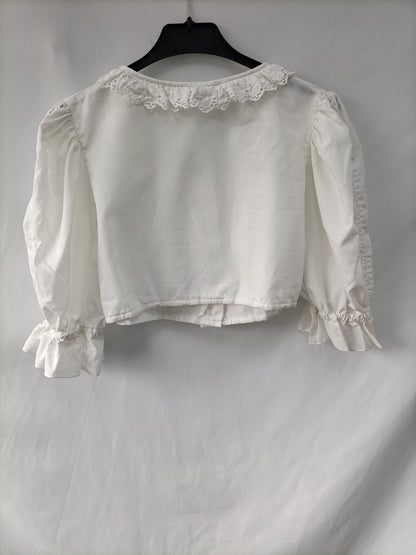 OTHERS.White crop puffed blouse Ts