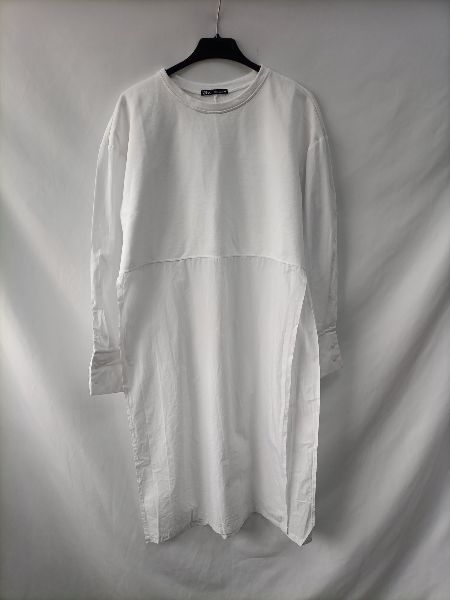 ZARA.Long white double texture top TS