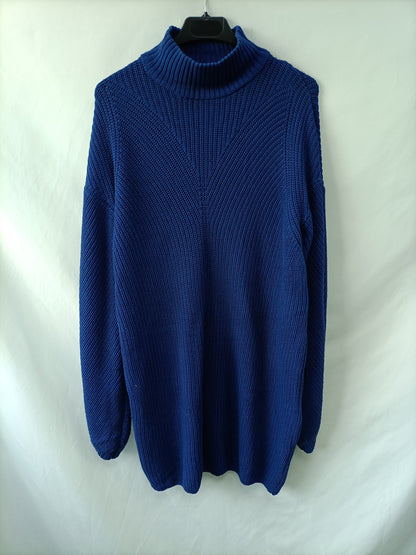 NOISY MAY. Vestido punto azul T.m