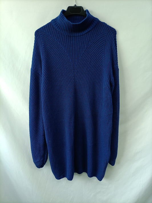 NOISY MAY. Vestido punto azul T.m