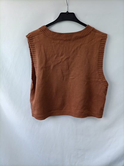 SHEIN. Top punto marrón T.l